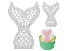 Şeker Hamuru Kalıbı Plastik Deniz Kızı Kuyruğu Baskı Seti 2 Li