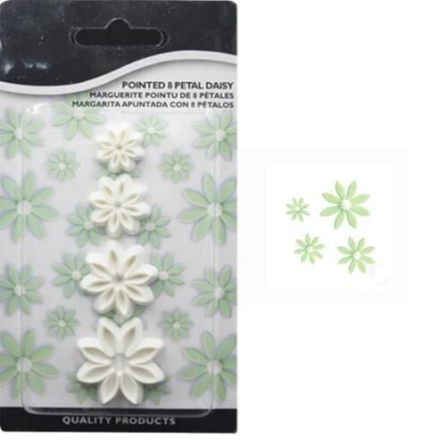 Şeker Hamuru Kalıbı Çiçekler Plastik Kesici 4 Lü