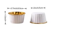 Cupcake/Muffin /Suffle Kek Kapsülü Beyaz 50 Li