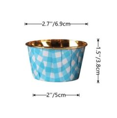 Cupcake/Muffin /Suffle Kek Kapsülü Mavi Desenli 50 Li