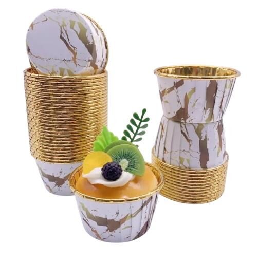 Cupcake/Muffin /Suffle Kek Kapsülü Mermer Desenli 50 Li