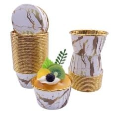 Cupcake/Muffin /Suffle Kek Kapsülü Mermer Desenli 50 Li