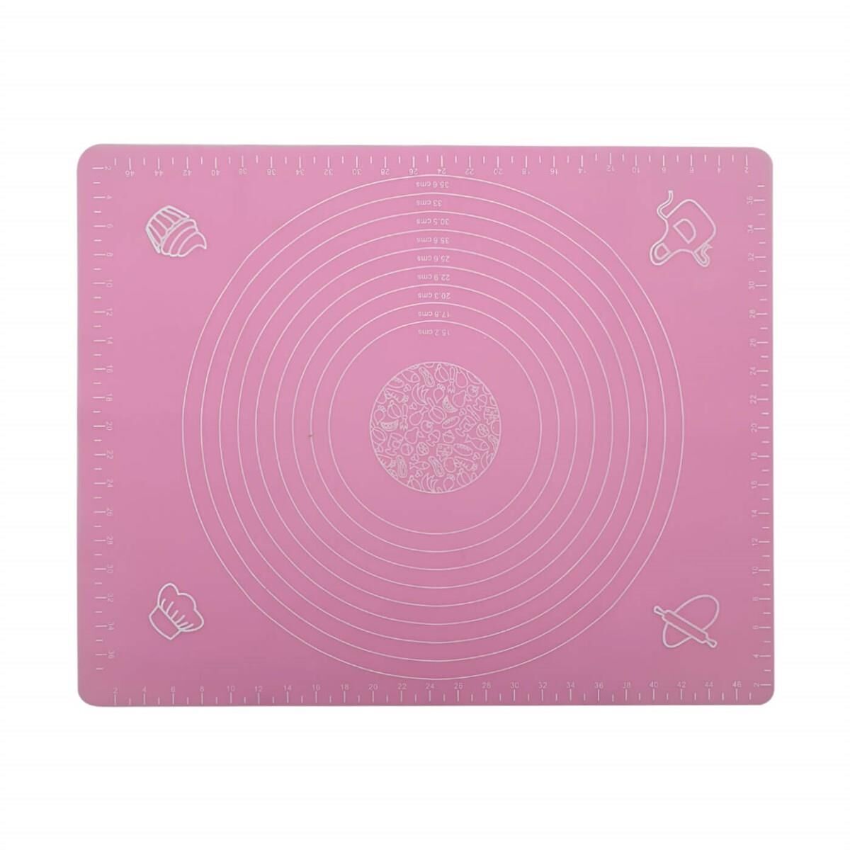 Silikon Ölçülü Hamur Açma Matı Pembe