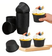 Cupcake/Muffin /Suffle Kek Kapsülü Siyah 50 Li