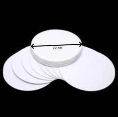 Turta Mendili / Pasta Altlığı Beyaz Yuvarlak 22 cm 10 adet