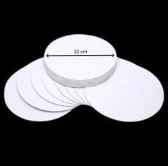 Turta Mendili / Pasta Altlığı Beyaz Yuvarlak 32 cm 10 adet