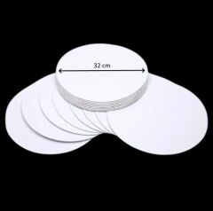 Turta Mendili / Pasta Altlığı Beyaz Yuvarlak 32 cm 10 adet