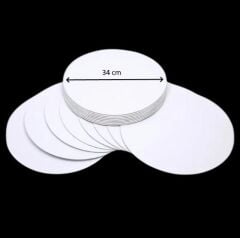 Turta Mendili / Pasta Altlığı Beyaz Yuvarlak 34 cm 10 adet