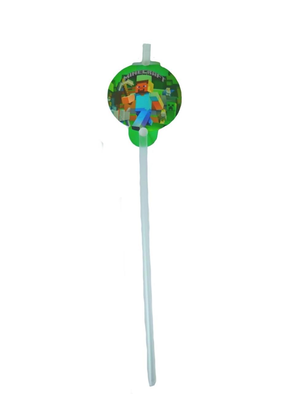 Minecraft Karakterli Süslü Sunum Pipetleri 10'lu