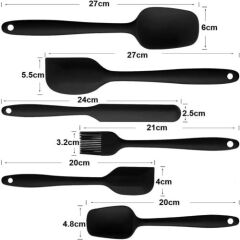 SİLİKON 6LI SERVİS VE SPATULA SETİ-SİYAH