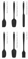 SİLİKON 6LI SERVİS VE SPATULA SETİ-SİYAH