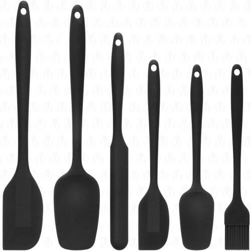 SİLİKON 6LI SERVİS VE SPATULA SETİ-SİYAH
