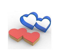 Çift Kalp Polikarbon Kurabiye Kalıbı